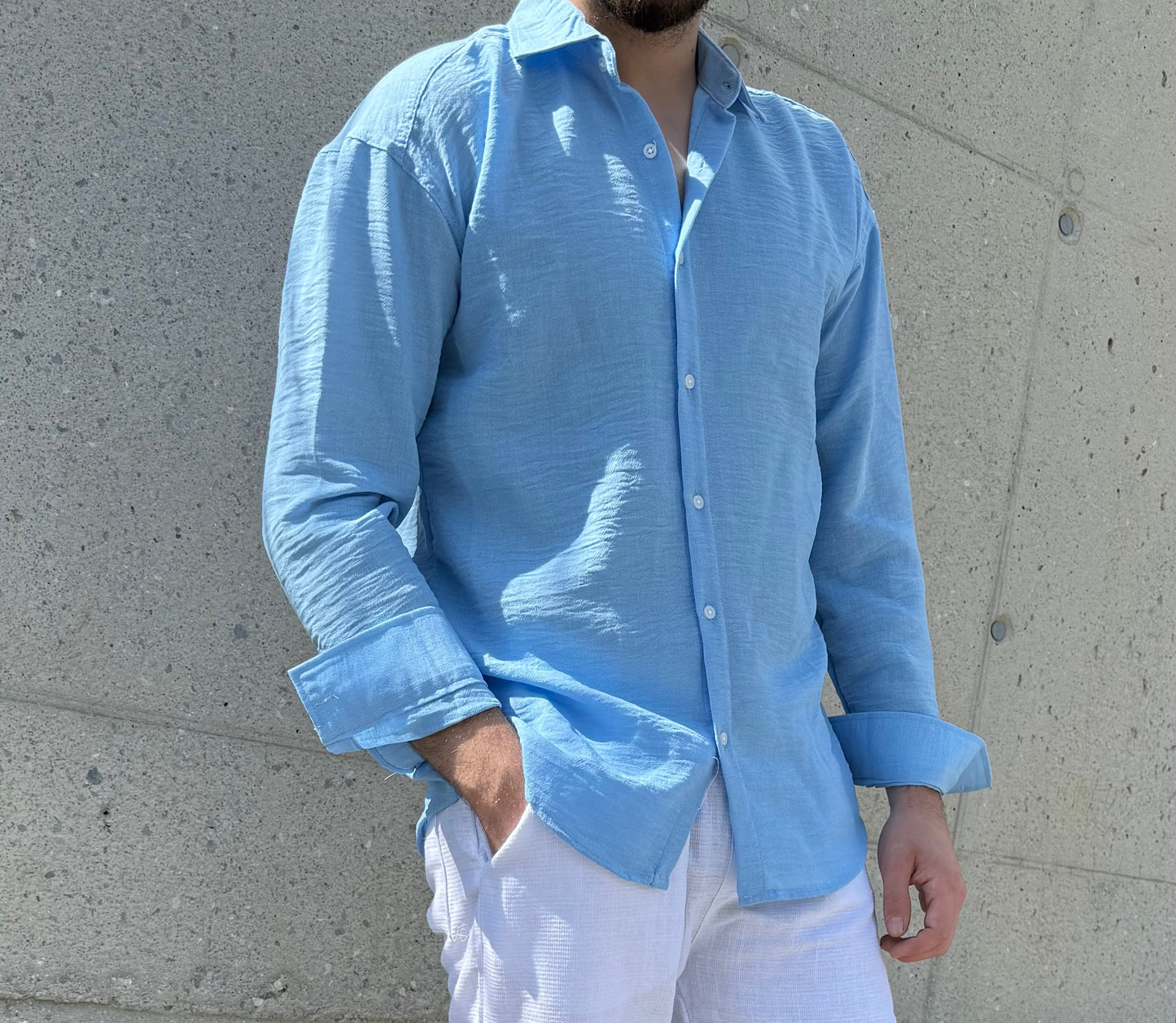 Oversize-Hemd – Hellblau