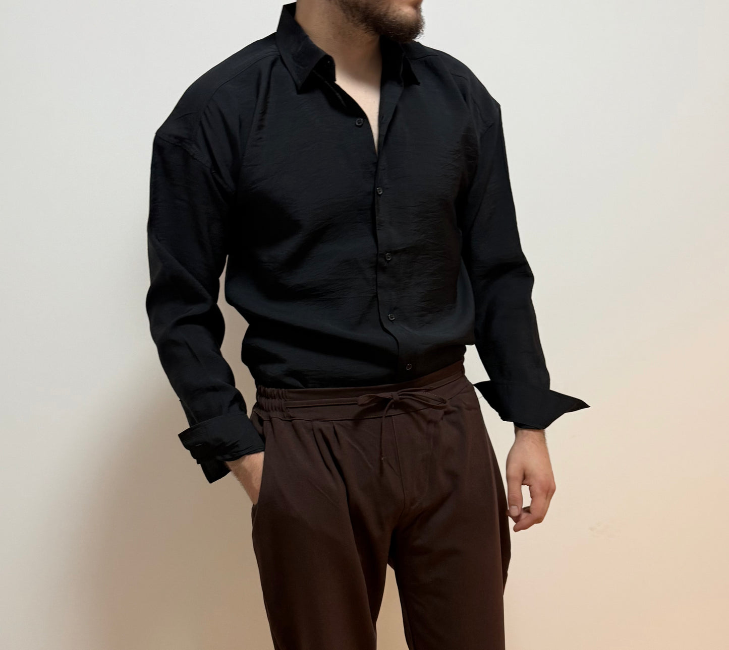 Oversize-Hemd – Schwarz