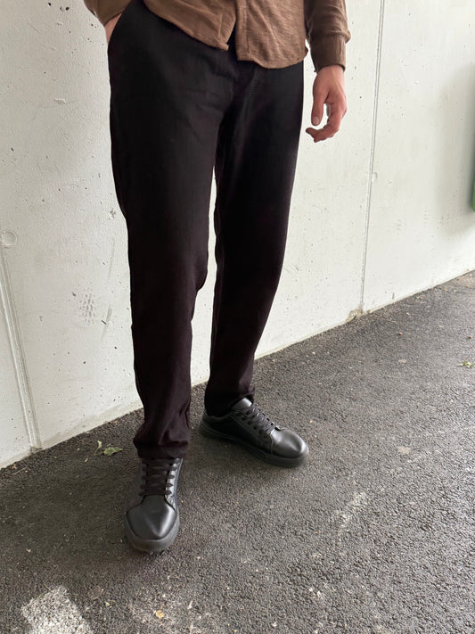 Strukturierte Sommerhose – Schwarz