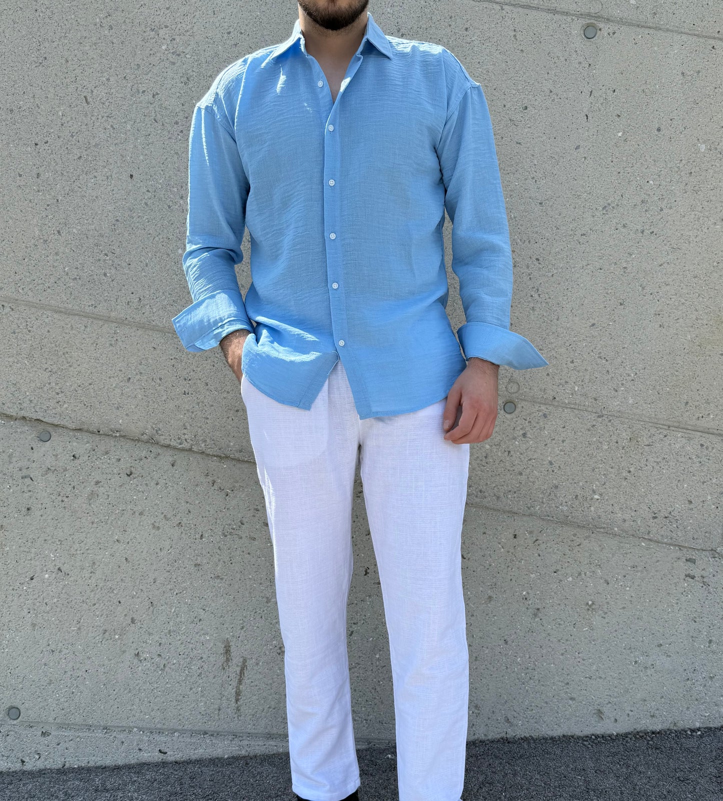 Oversize-Hemd – Hellblau