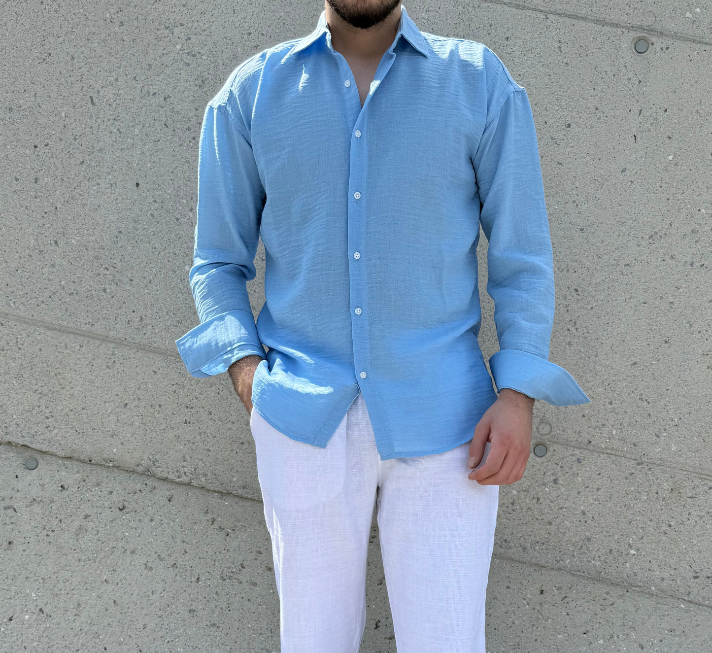 Oversize-Hemd – Hellblau