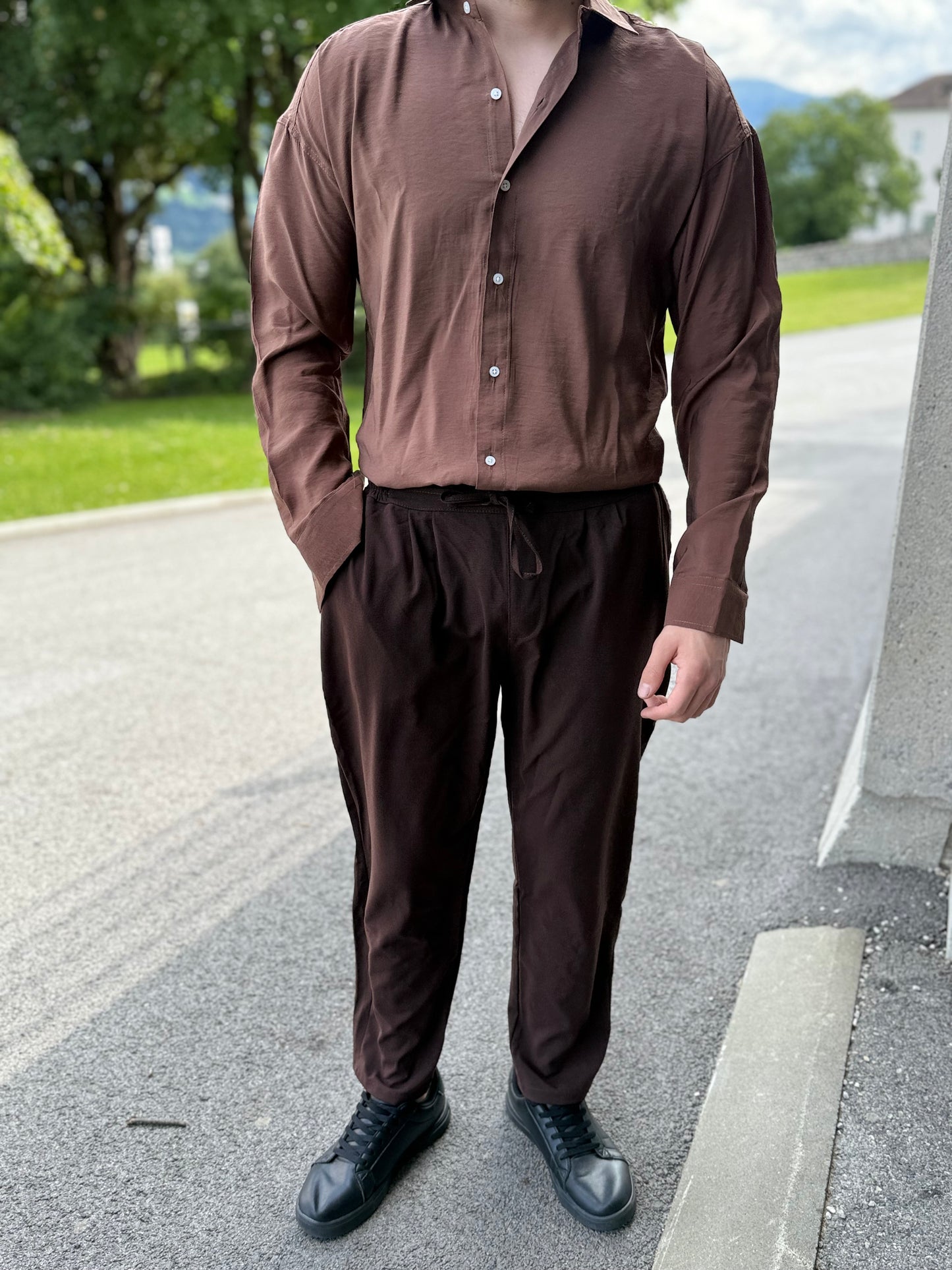 Oversize-Hemd – Braun