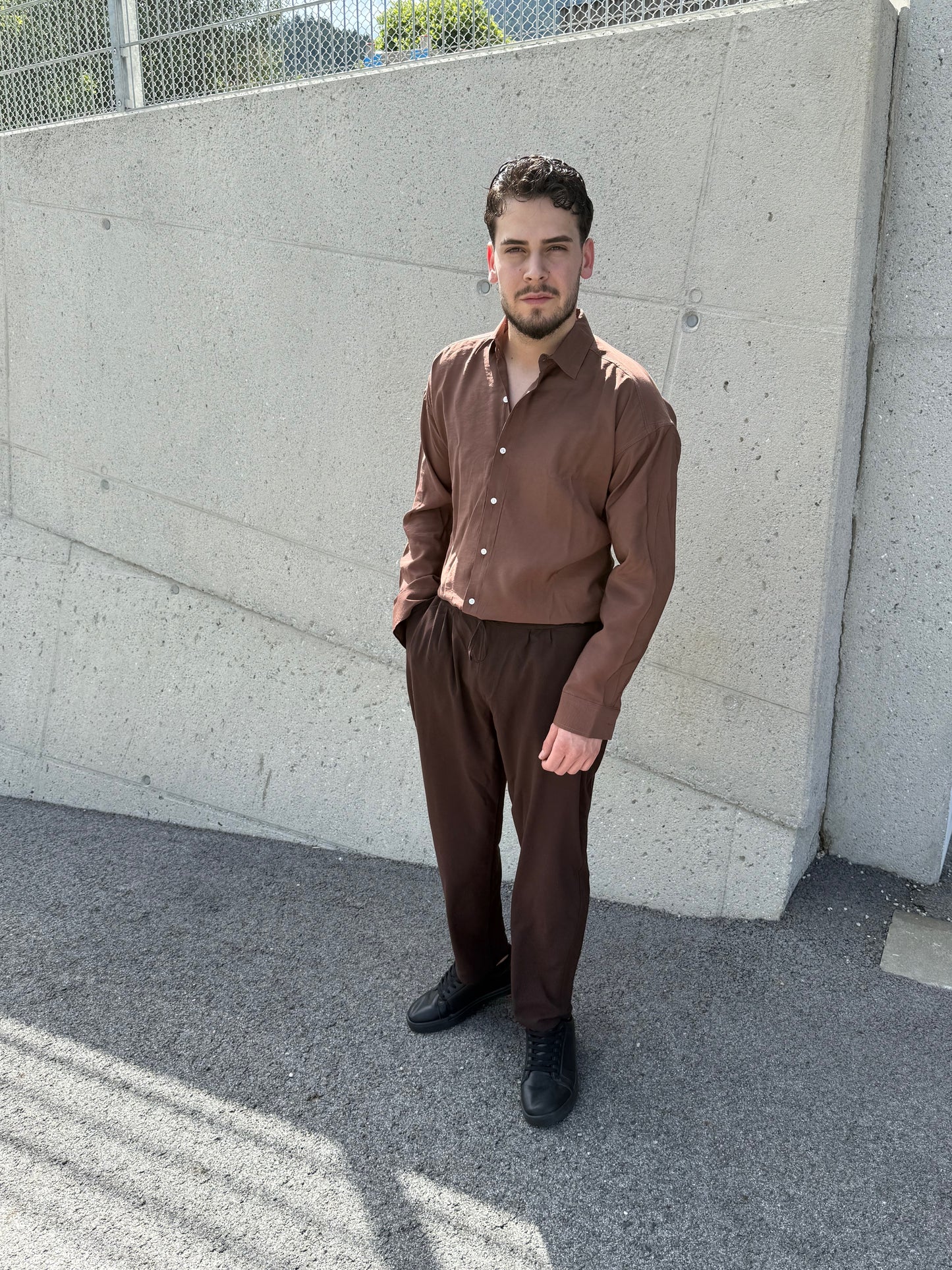 Oversize-Hemd – Braun