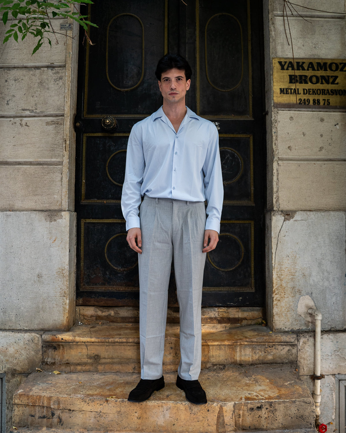 Hellblau & Grau Set - Hemd & Hose