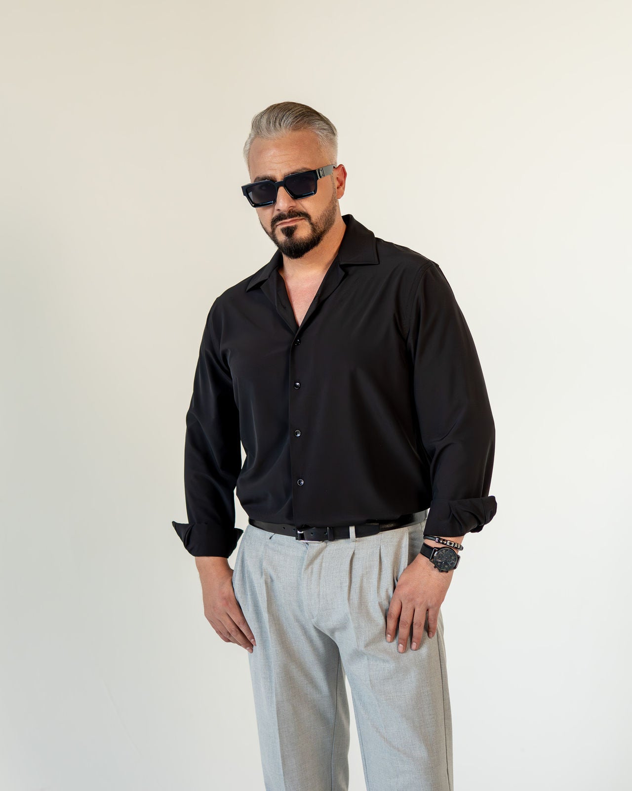 Regular-Fit Hemd - Schwarz