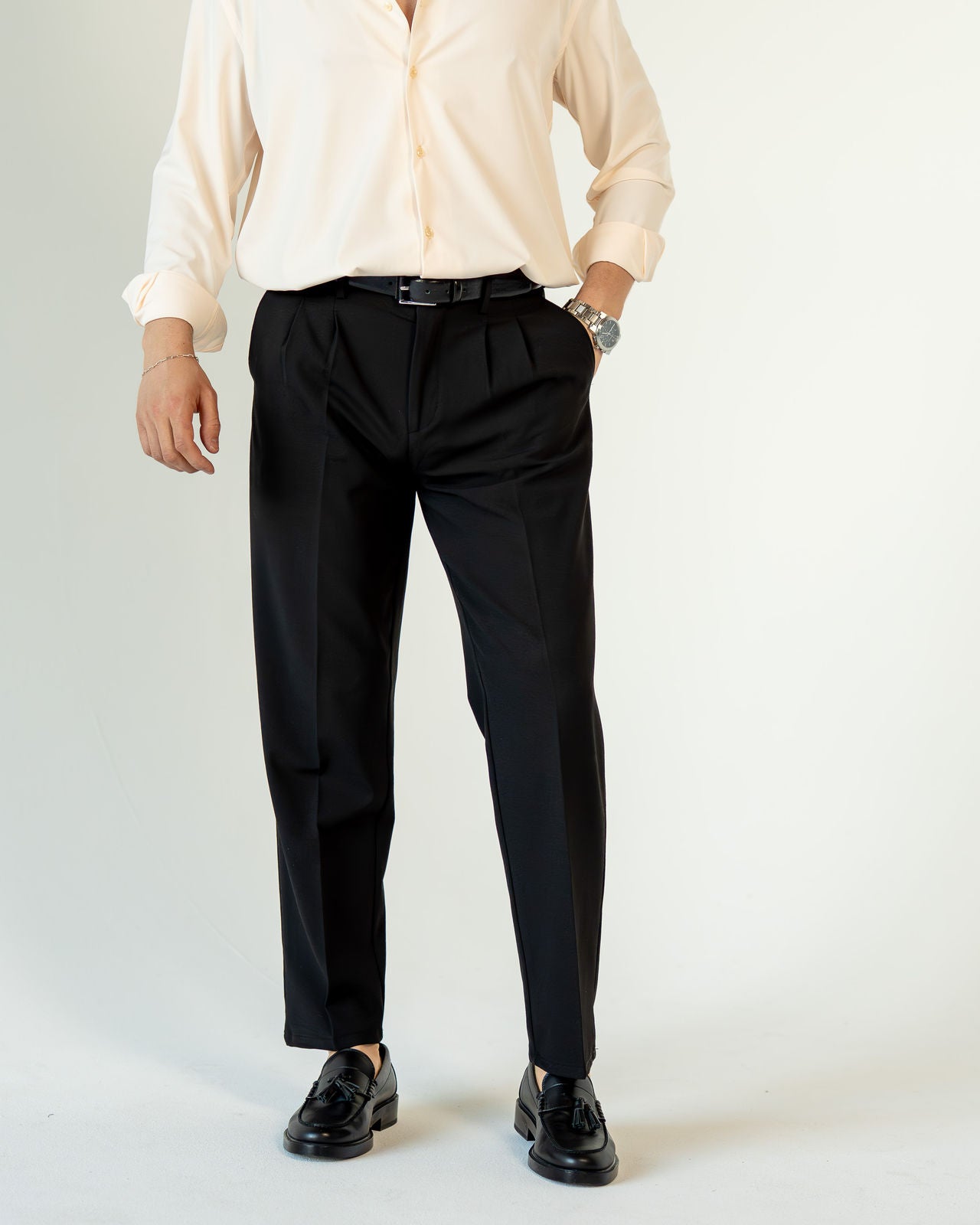 Relaxed Tailored Hose - Schwarz