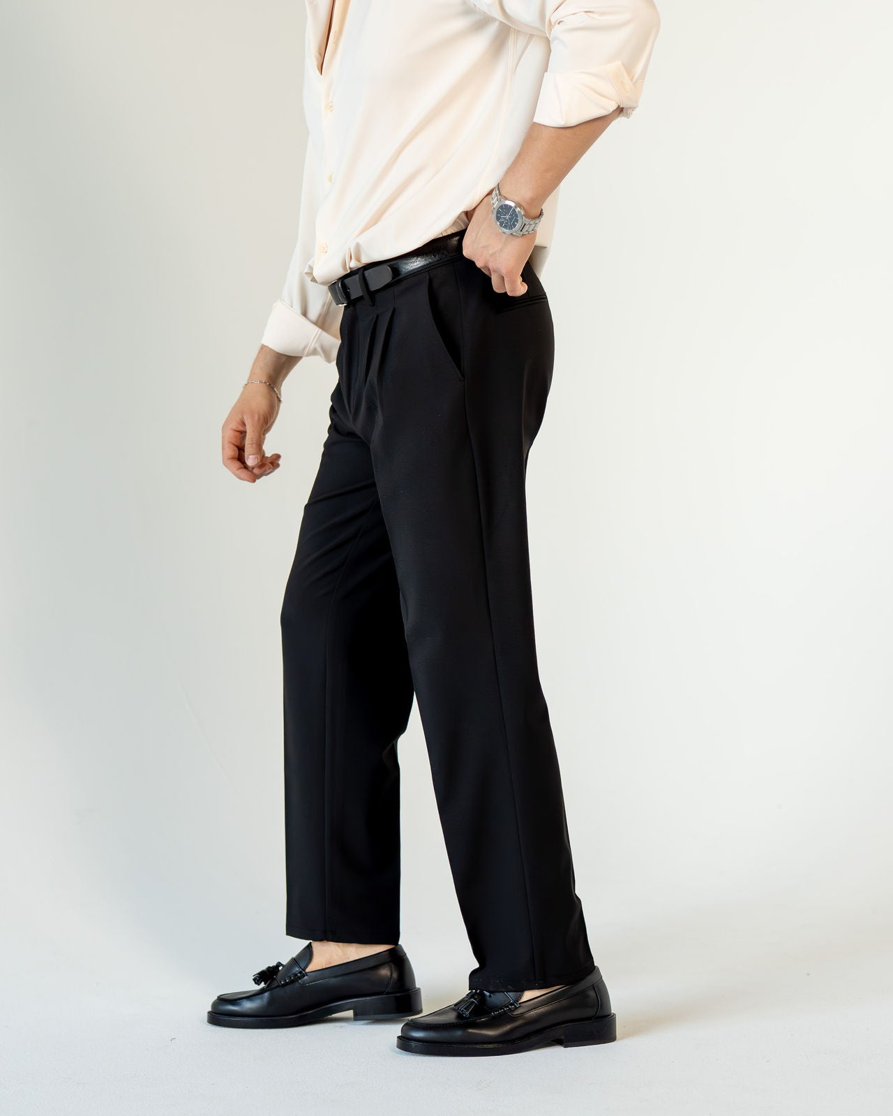 Relaxed Tailored Hose - Schwarz